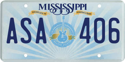 MS license plate ASA406