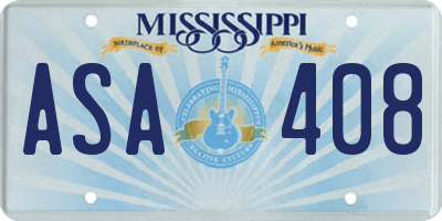 MS license plate ASA408