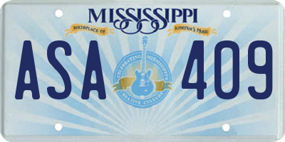 MS license plate ASA409