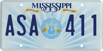 MS license plate ASA411