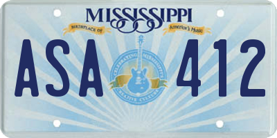 MS license plate ASA412