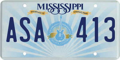 MS license plate ASA413