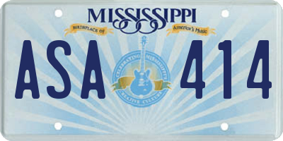 MS license plate ASA414