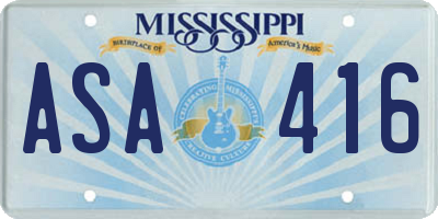 MS license plate ASA416