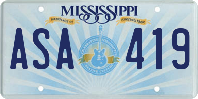 MS license plate ASA419