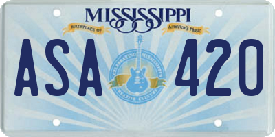 MS license plate ASA420
