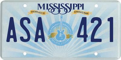 MS license plate ASA421