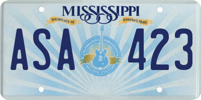 MS license plate ASA423