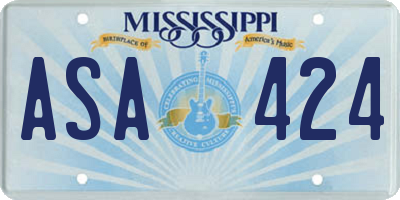 MS license plate ASA424