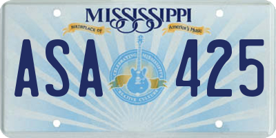 MS license plate ASA425