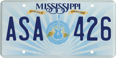 MS license plate ASA426