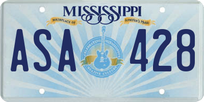 MS license plate ASA428