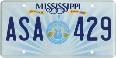 MS license plate ASA429