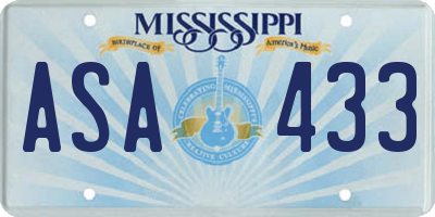 MS license plate ASA433