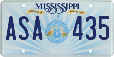 MS license plate ASA435