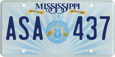 MS license plate ASA437