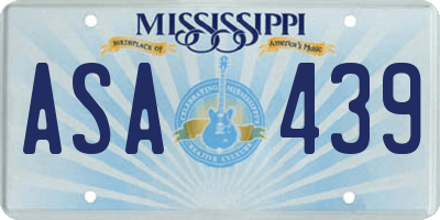 MS license plate ASA439