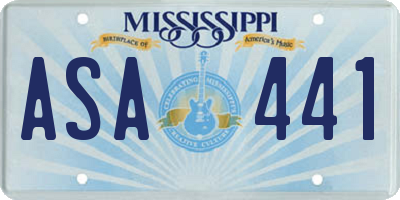 MS license plate ASA441