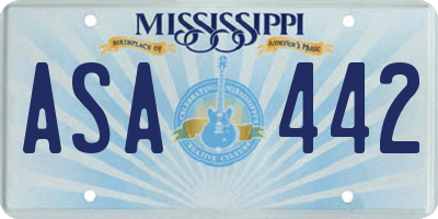 MS license plate ASA442