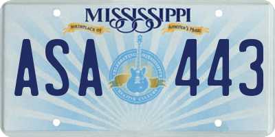 MS license plate ASA443