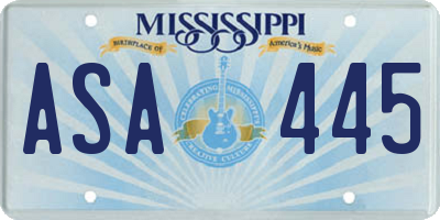 MS license plate ASA445