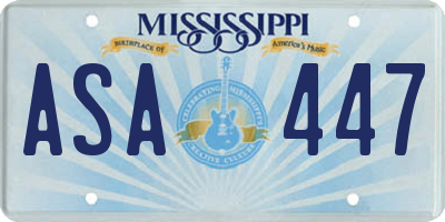 MS license plate ASA447