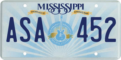 MS license plate ASA452
