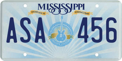 MS license plate ASA456