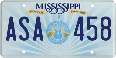 MS license plate ASA458