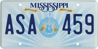 MS license plate ASA459