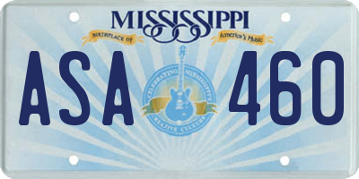 MS license plate ASA460