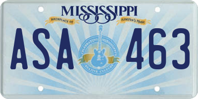 MS license plate ASA463