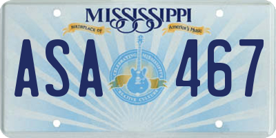 MS license plate ASA467