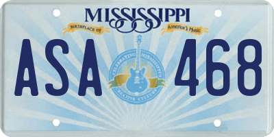 MS license plate ASA468