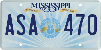 MS license plate ASA470