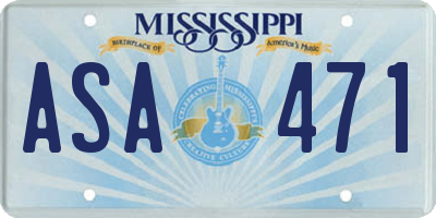 MS license plate ASA471