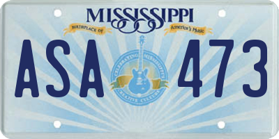 MS license plate ASA473