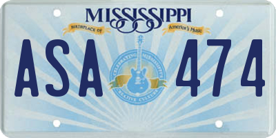 MS license plate ASA474