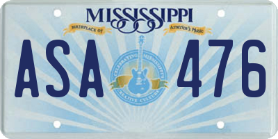 MS license plate ASA476