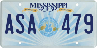 MS license plate ASA479
