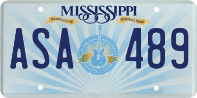 MS license plate ASA489