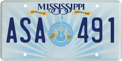 MS license plate ASA491