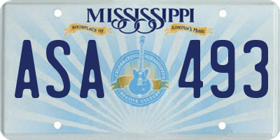 MS license plate ASA493