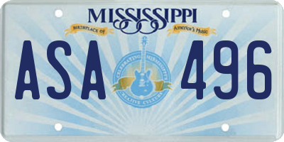 MS license plate ASA496