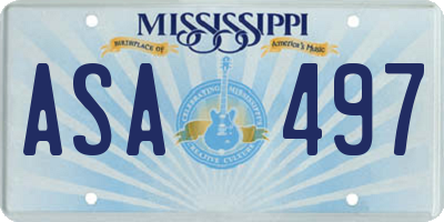 MS license plate ASA497