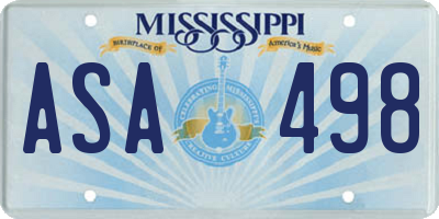 MS license plate ASA498