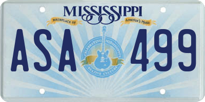 MS license plate ASA499