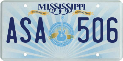 MS license plate ASA506