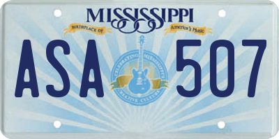 MS license plate ASA507