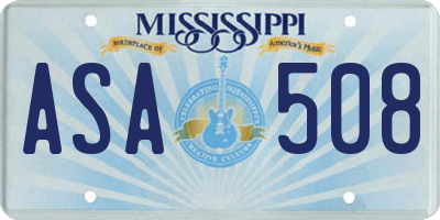 MS license plate ASA508